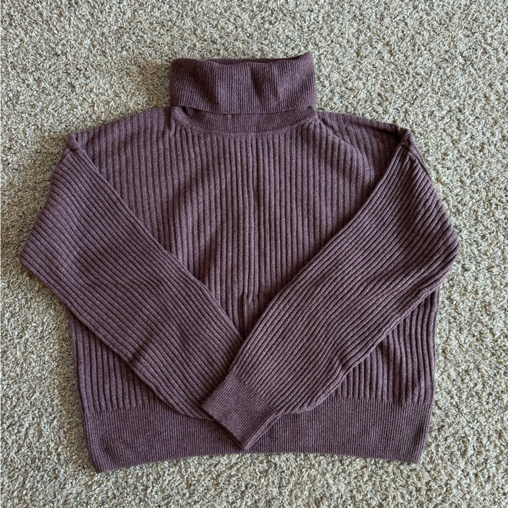 Gap M Petite Purple Turtleneck Sweater